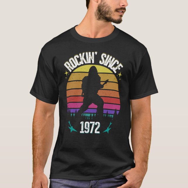 T-shirt Rockin depuis 1972 Bigfoot Music Lover (Devant)