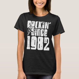 T-shirt Rockin Depuis 1982 Anniversaire Classique Vintage