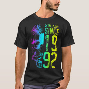 T-shirt Rockin' depuis 1992 Vintage Vinyl Record Gothic Sk