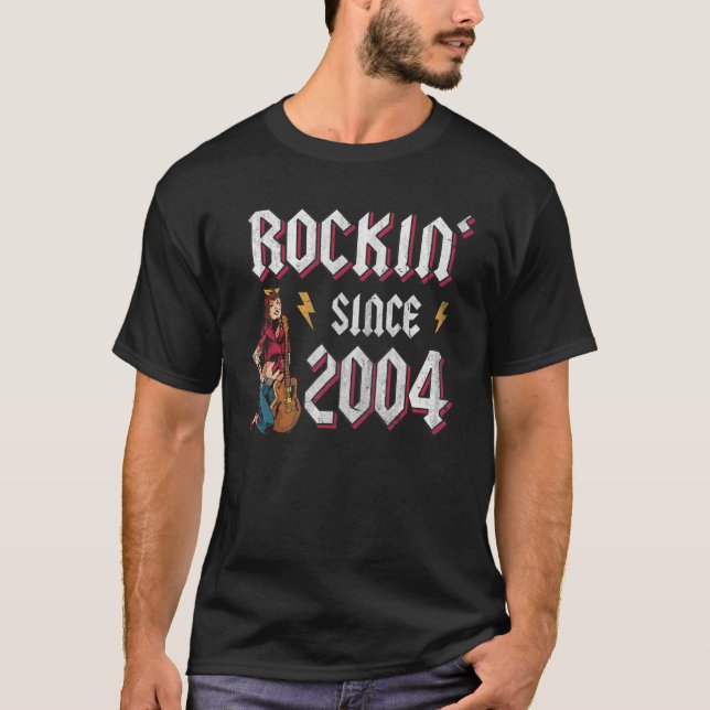 T-shirt Rockin depuis 2004 Rock Music 18e anniversaire 1 (Devant)