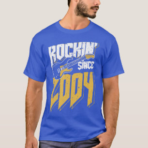 T-shirt Rockin' depuis 2004 Vintage Rock Music Fan 18th Bi