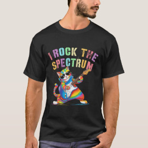 T-shirt Rockin 'I Rock The Spectrum Autisme Maman Papa Mot