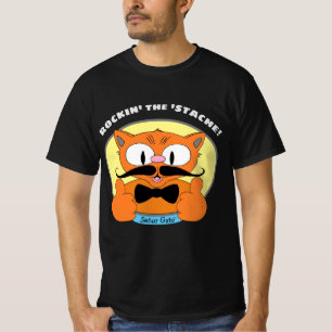 T-shirt Rockin' le Stache ! Señor Gato™ Mustache Cat