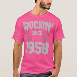 T-shirt Rockin' Since 1958 Vintage Rock Music Fan 64th Bir