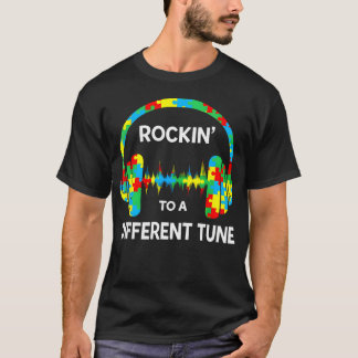 T-shirt Rockin 'To A Different Tune autiste autisme joueur