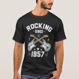 T-shirt Rocking depuis 1957 Vintage Rock Music Guitare 66e