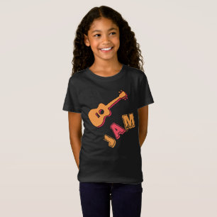 T-Shirt Rocking Guitar, Music Jam Style, Orange et Red Art