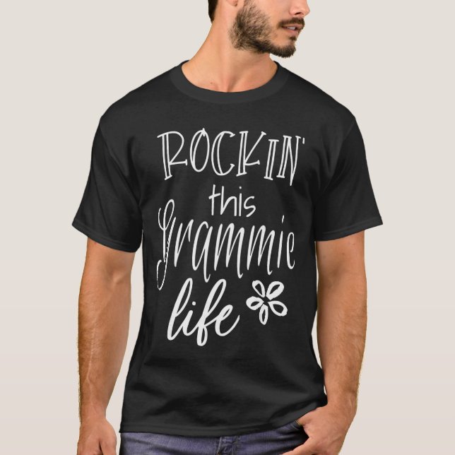 T-shirt Rockinhis Life Grammie graphic Gift from Grandkids (Devant)