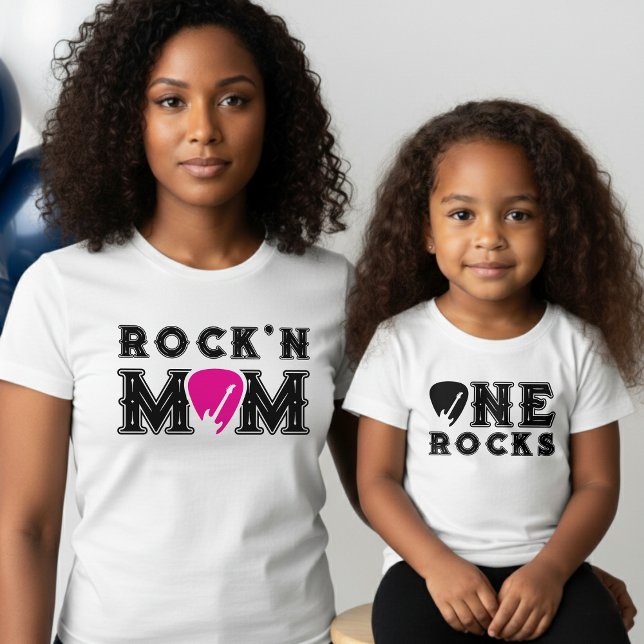 T-shirt Rock'n Mom Guitar Pick Matching Parent (Créateur téléchargé)