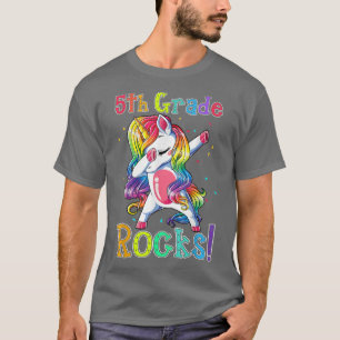 T-shirt Rocks de 5e année Dabbing Unicorn Funny Retour à S