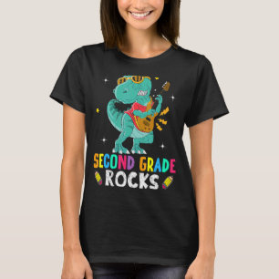 T-shirt Rocks De Deuxième Année Rex Dino Retourner À L'Éco