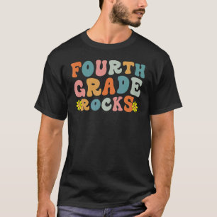 T-shirt Rocks de quatrième année Retour à l'école Rétro en