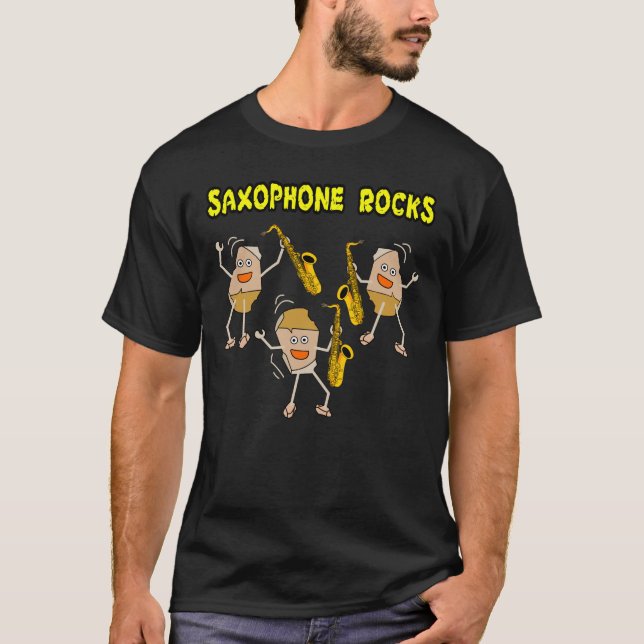 T-shirt Rocks saxophones (Devant)