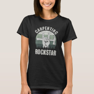 T-shirt Rockstar de la menuiserie, papa charpentier drôle,
