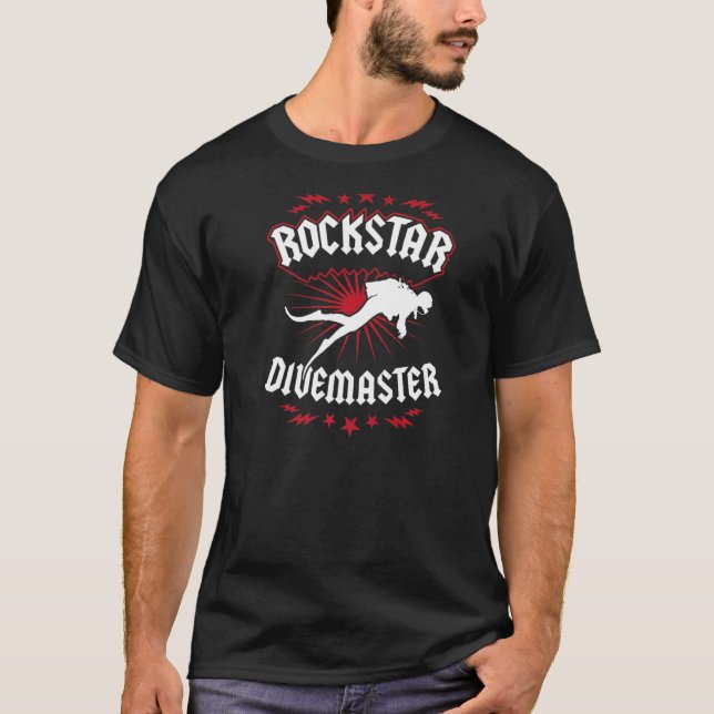T-shirt Rockstar Divemaster instructeur de plongée sous-ma (Devant)