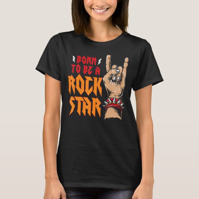 T-shirt Rockstar Gf Esthétique Né pour être un Rockstar Gi (Devant)
