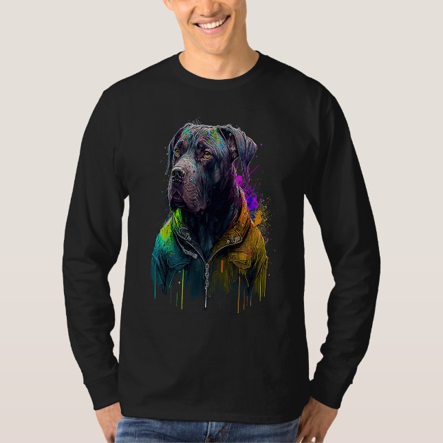 T-shirt Rockstar portrait italian mastiff Cane Corso (Devant)