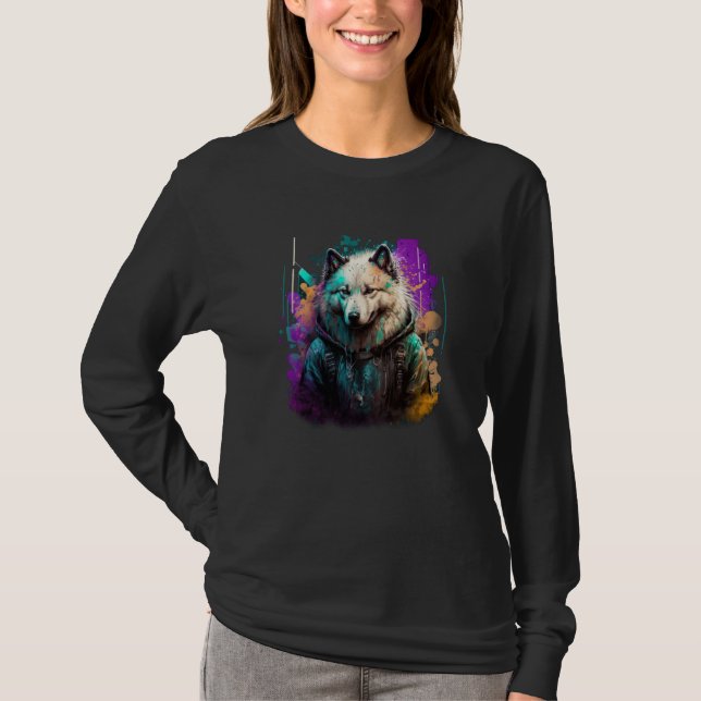 T-shirt Rockstar portrait Samoyed (Devant)