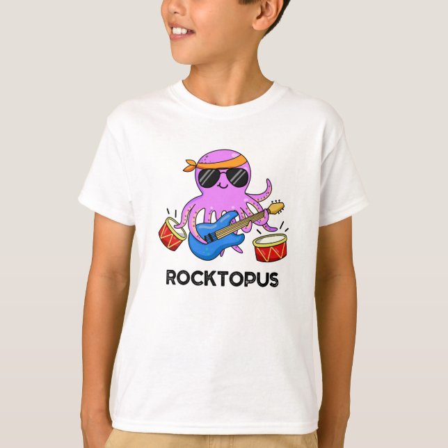 T-shirt Rocktopus Funny Rock Band Pun de pieuvre (Devant)
