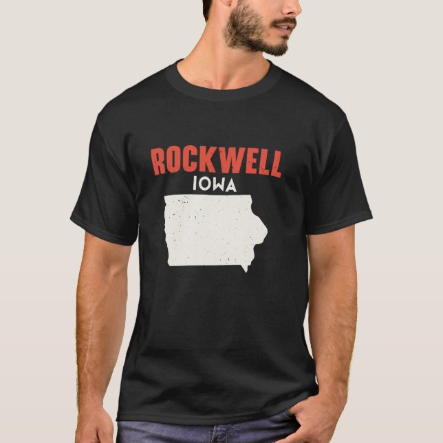 T-shirt Rockwell Iowa USA State America Travel Iowan (Devant)