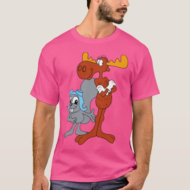 T-shirt Rocky and Bullwinkle friend (Devant)
