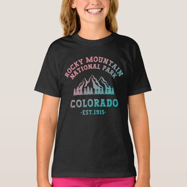T-shirt Rocky Mountain National Park Colorado USA Gradient (Devant)