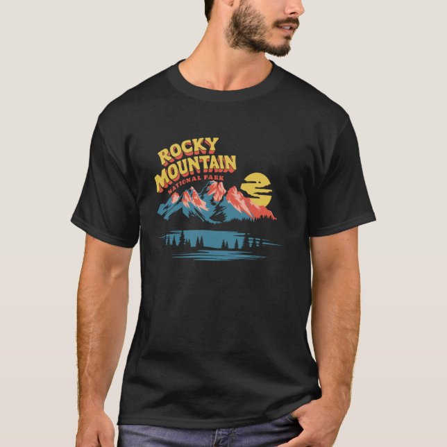 T-shirt Rocky Mountain National Park Retro 90's Throwback (Devant)