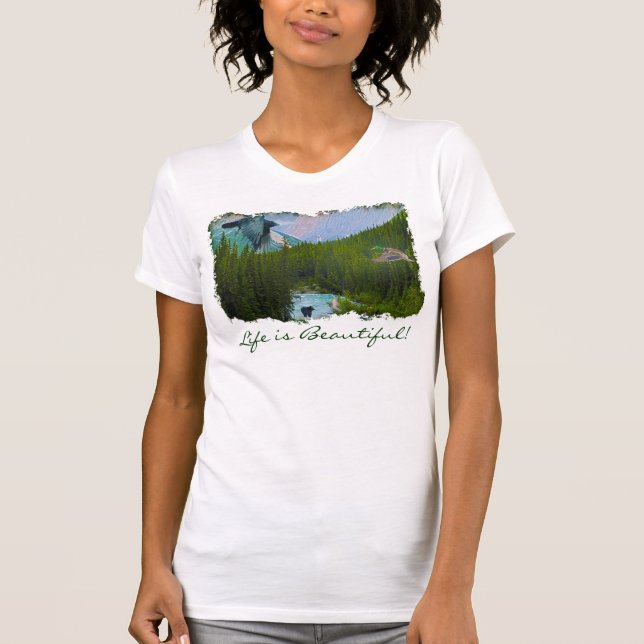 T-shirt Rocky Mountain Scene avec Chemise de la faune (Devant)