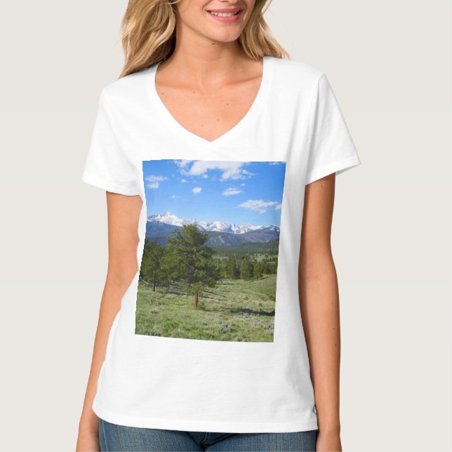 T-shirt Rocky Mountain View Paysage Pittoresque (Devant)