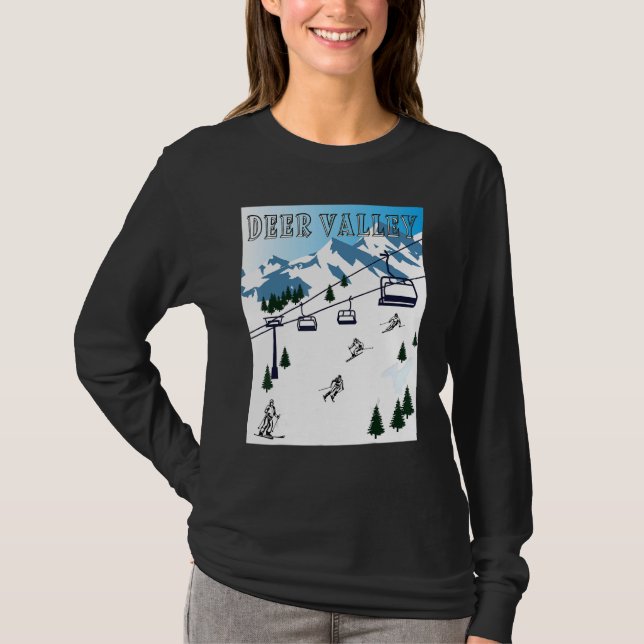 T-shirt Rocky Mountains Deer Valley Winter Sports Ski Reso (Devant)