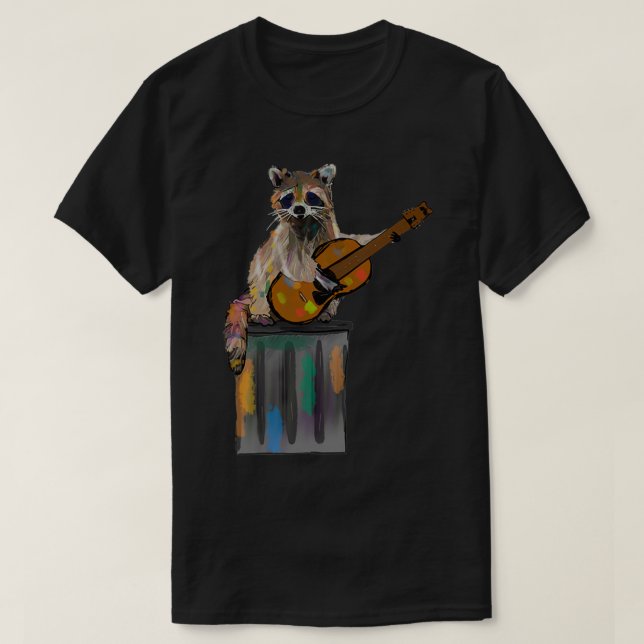 T-shirt Rocky Raccoon Guitare jouer Raccoon Beatles (Design devant)