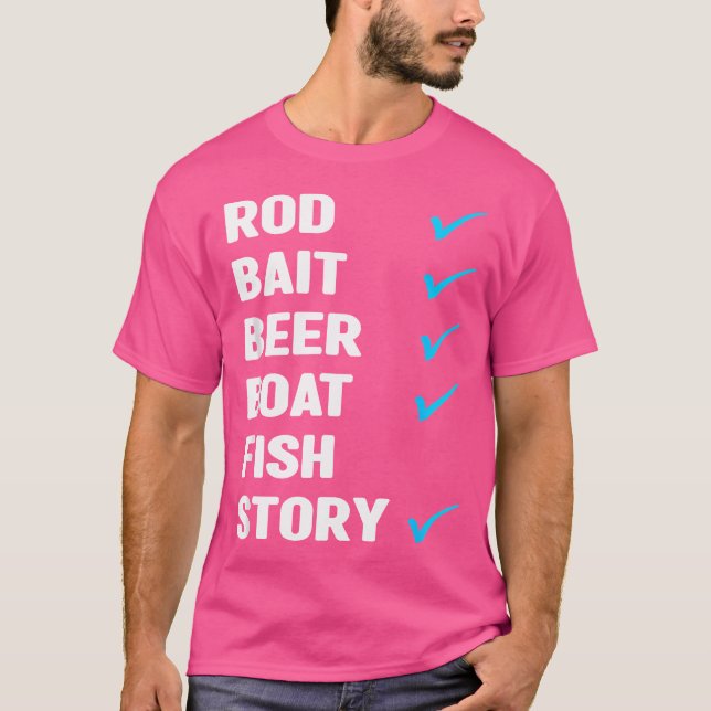 T-shirt Rod Bait Bière Bateau Poisson Histoire Pêche sur g (Devant)