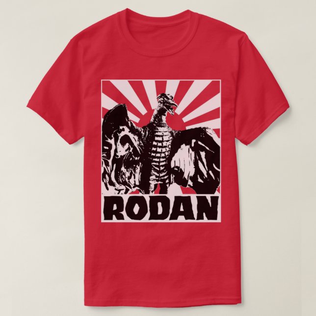 T-shirt RODAN Soleil levant pour les tee - shirts rouges (Design devant)