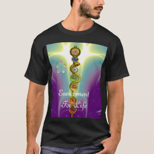T-SHIRT RODE D'ASCLEPIUS 7 CHAKRAS, YOGA, ÉNERGIE SPIRITUE
