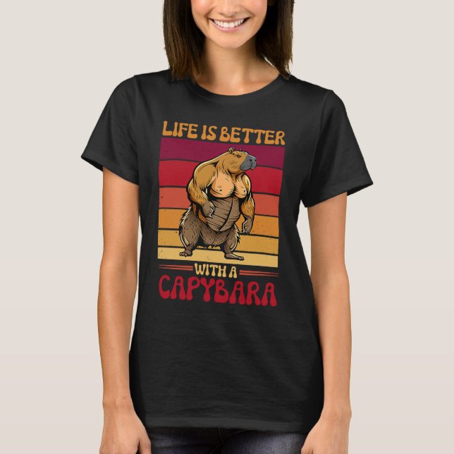 T-shirt Rodent Bodybuilder Avec Un Capybara (Devant)
