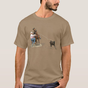 T-shirt Rodéo - attachement de veau ; Roping de veau
