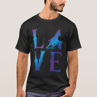 T-shirt Rodéo Barrel Racing Love Distressed Blue
