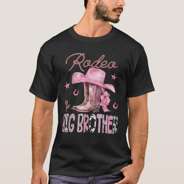 T-shirt Rodeo Big Brother Bottes roses Coquette CowGirl Bi (Devant)