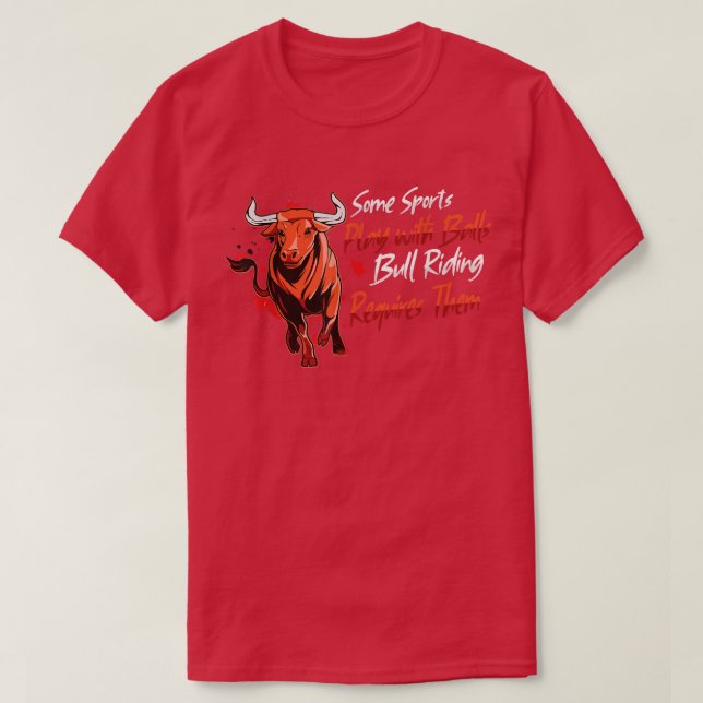 T-shirt Rodeo Bull Riding Élevage Spectacle Fermier Vache  (Design devant)