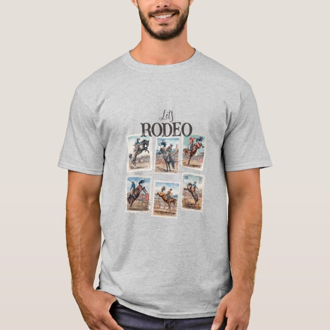 T-shirt Rodéo Cow-boy Occidental Cheval Se cabrant (Devant)