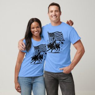 T-shirt Rodéo de cavalier de taureau américain