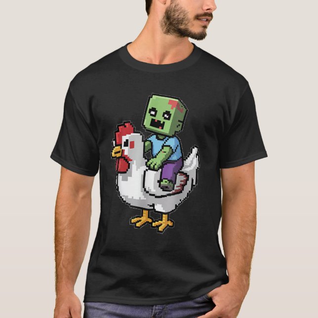 T-shirt Rodéo de poulet Zombie (Devant)