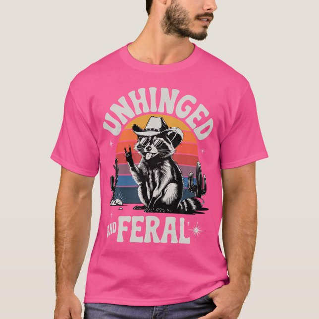 T-shirt Rodéo Drôle De Cowboy Feral Et Unhinged (Devant)
