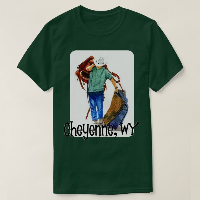 T-shirt Rodéo En Cheyenne Wyoming (Design devant)