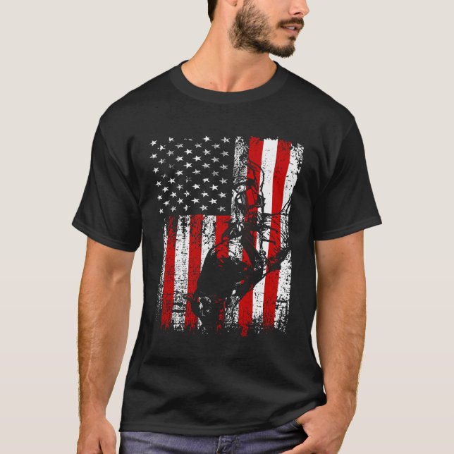 T-shirt Rodéo Féminin Américain Patriotique (Devant)