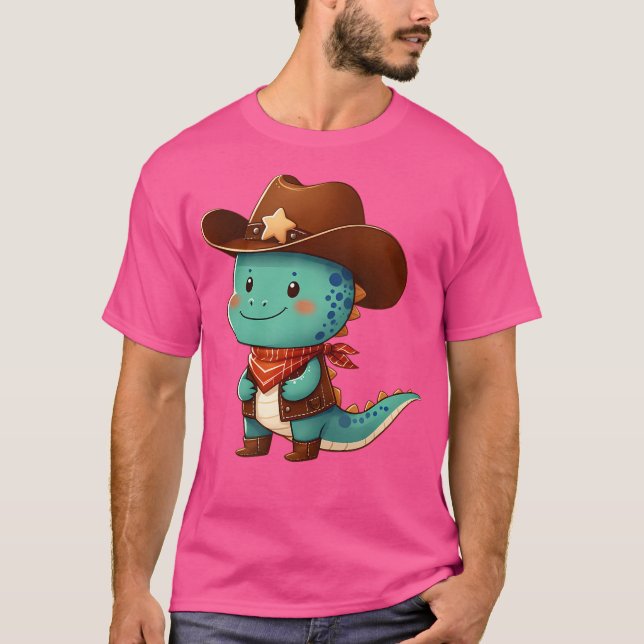 T-shirt Rodéo Occidentale Mignonne Dino Costume Sheriff Co (Devant)