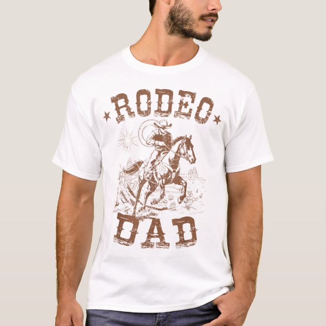 T-shirt Rodeo Papa Western Cowboy Daddy Famille Correspond (Devant)