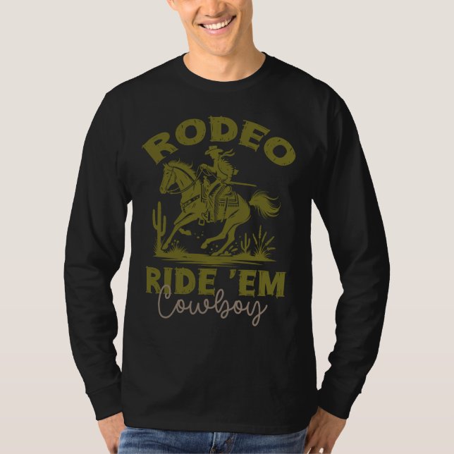 T-shirt Rodeo Ride 'Em Cowboy, Style occidental (Devant)