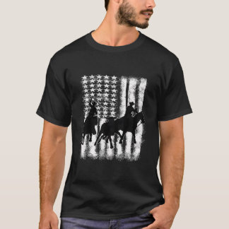 T-shirt Rodeo Team Roping Distressed Grunge Cowboy