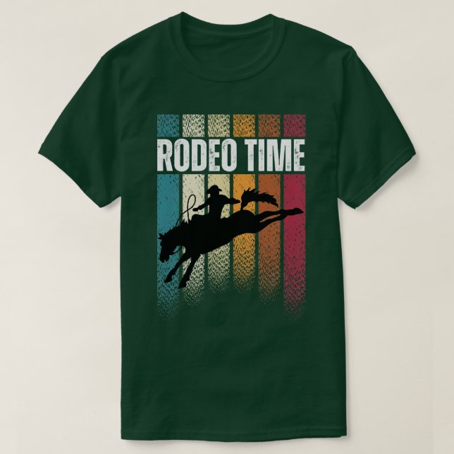 T-shirt Rodeo Time Bareback équitation Western Cowboy (Design devant)